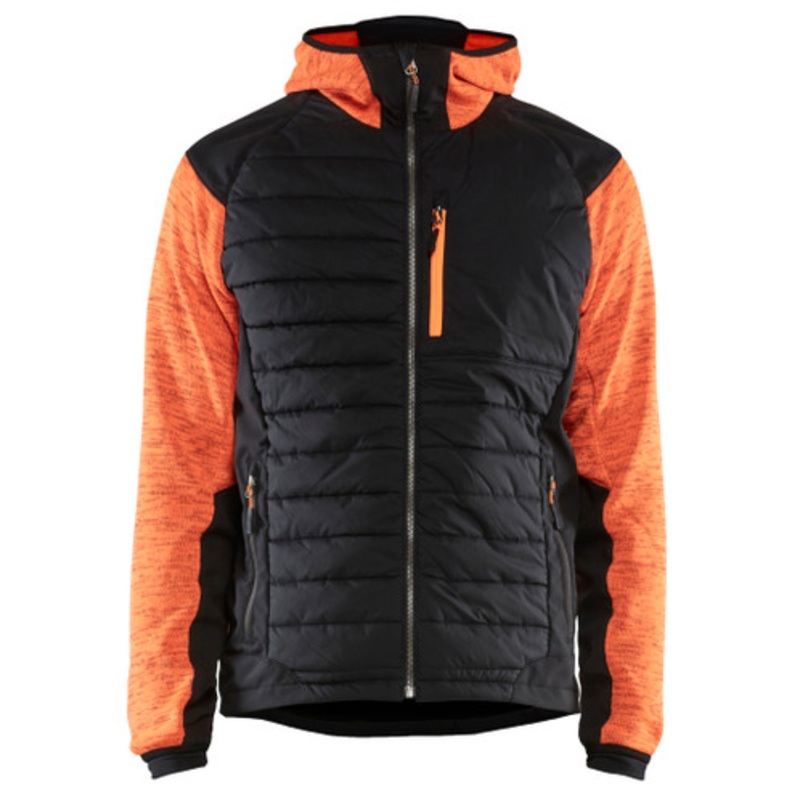 BLAKLADER Hoodie Jacket | 5930 High Vis Orange Hoodie Jacket with Hybrid Insulated and Knitted in Polyester