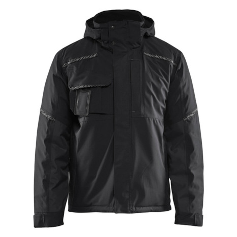 BLAKLADER Jacket | 4881 Mens Black Full Zip Winter Jacket in Polyester Waterproof