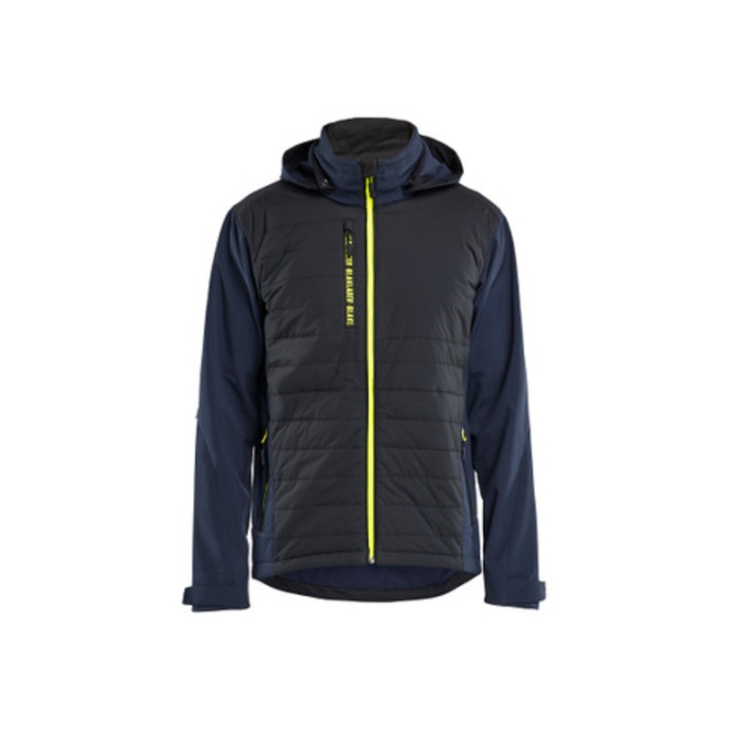 BLAKLADER Jackets | 4743 Navy Blue/Yellow Jacket Hybrid and Waterproof in Softshell