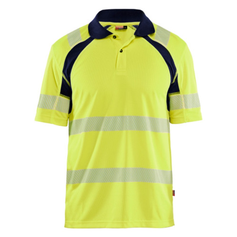 BLAKLADER Polo Shirt | 3595 High Vis Yellow UV Protection Profile Polo Shirt with Reflective Tape Polyester
