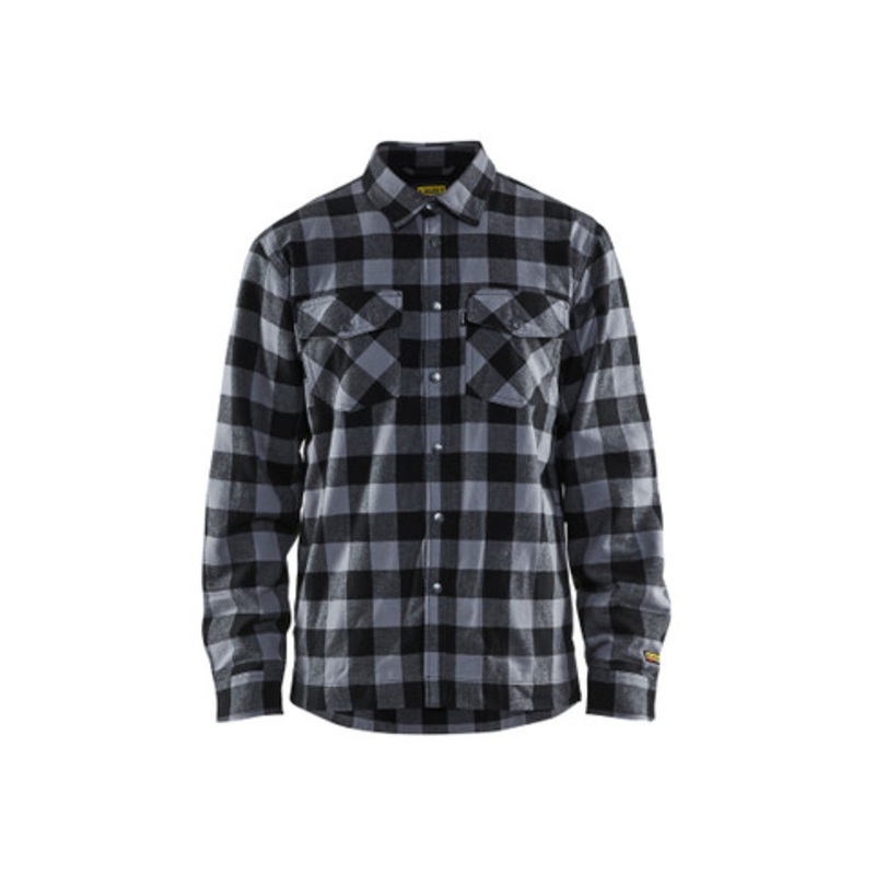 BLAKLADER Shirt | 3225 Grey / Black Shirt with Long Sleeves Lined Flannel in Cotton