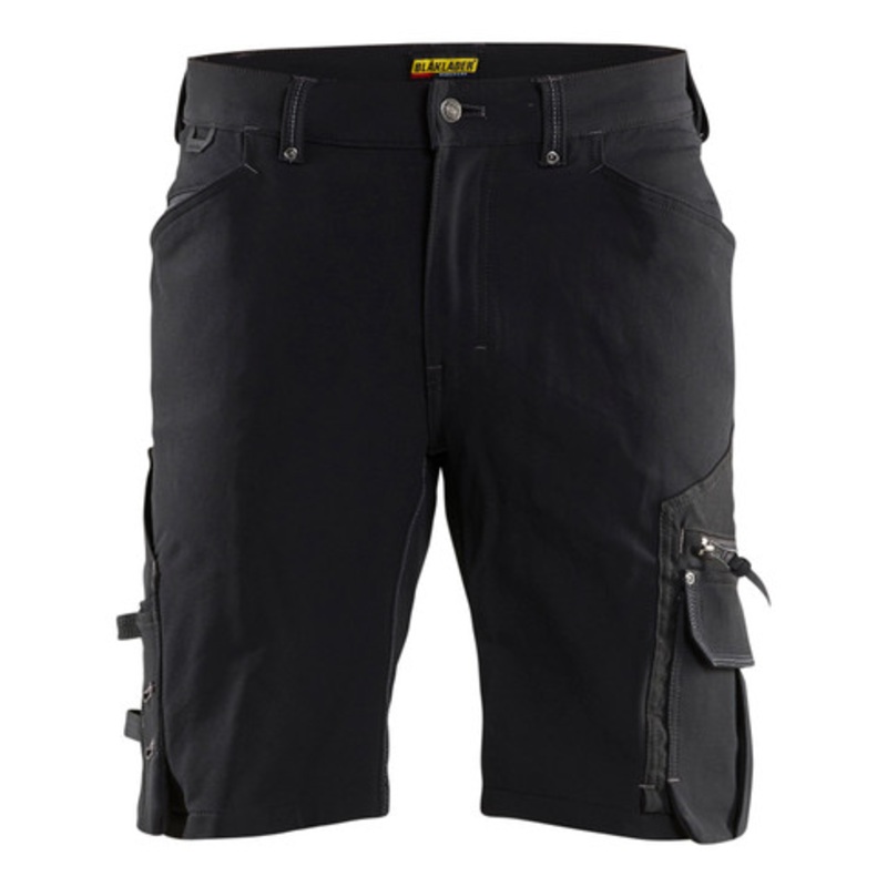 BLAKLADER Shorts | 1987 Mens Craftsman Black Shorts with 4-Way Stretch