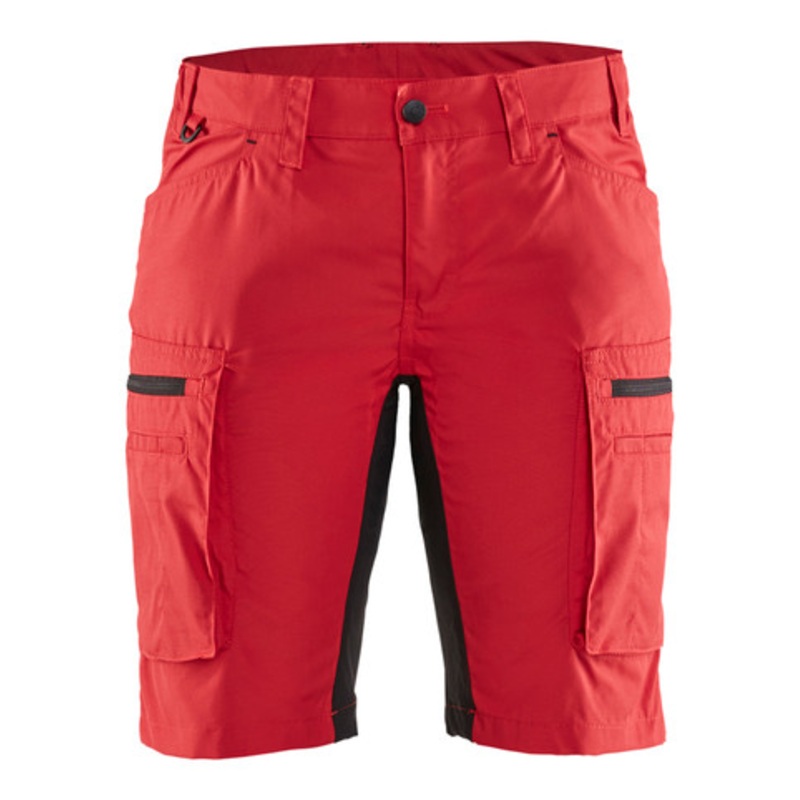 BLAKLADER Shorts | 7149 Womens Service Stretch Red Shorts with Polyester