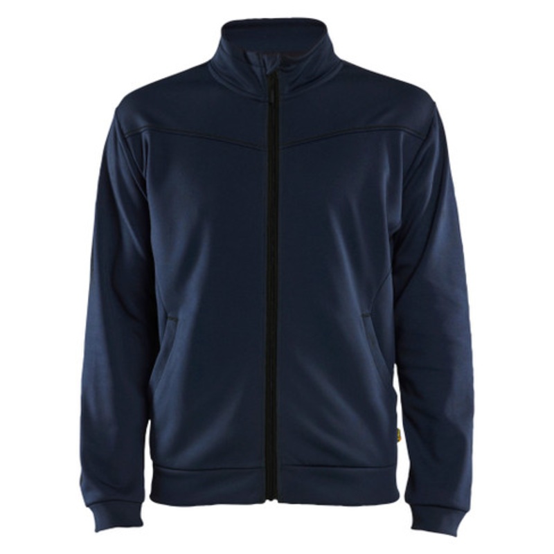 BLAKLADER Sweater Jacket | 3362 Mens Dark Navy Blue Full Zip Sweater Jacket in Polyester Fleece