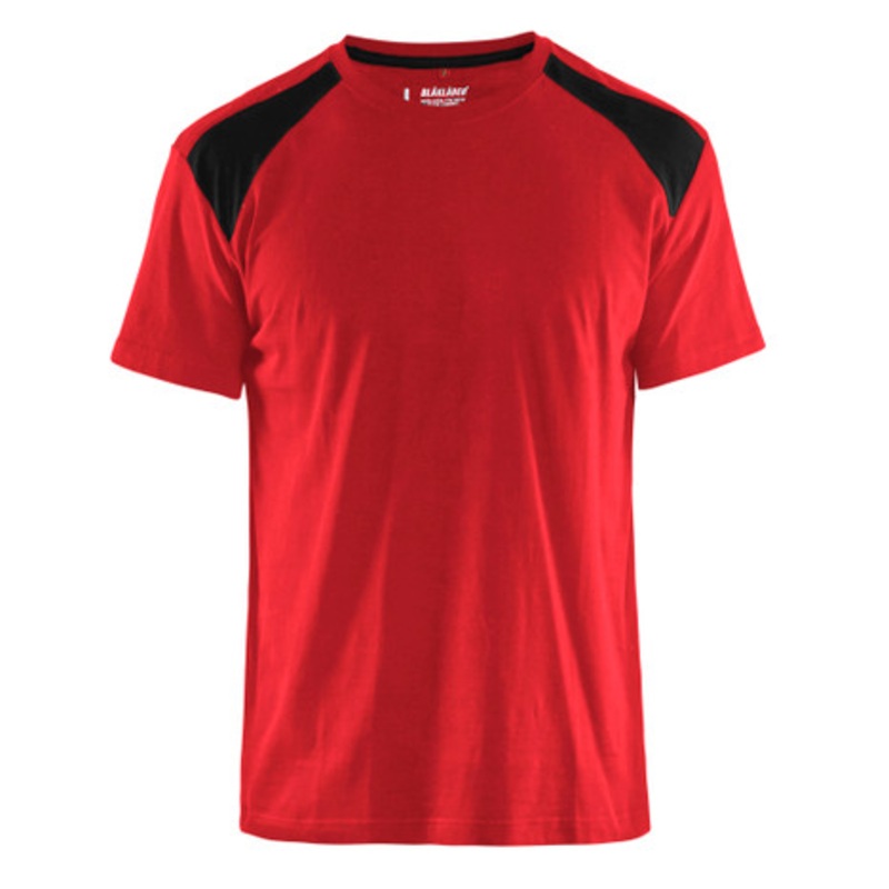 BLAKLADER T-Shirt  | 3379 Mens Red / Black Two Tone T-Shirt with Cotton