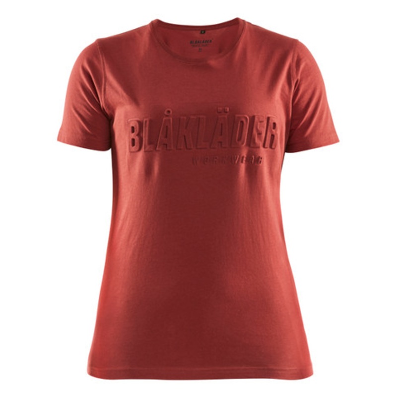 BLAKLADER T-Shirt  | 3431 Womens Burned Red 3D Logo T-Shirt with Cotton