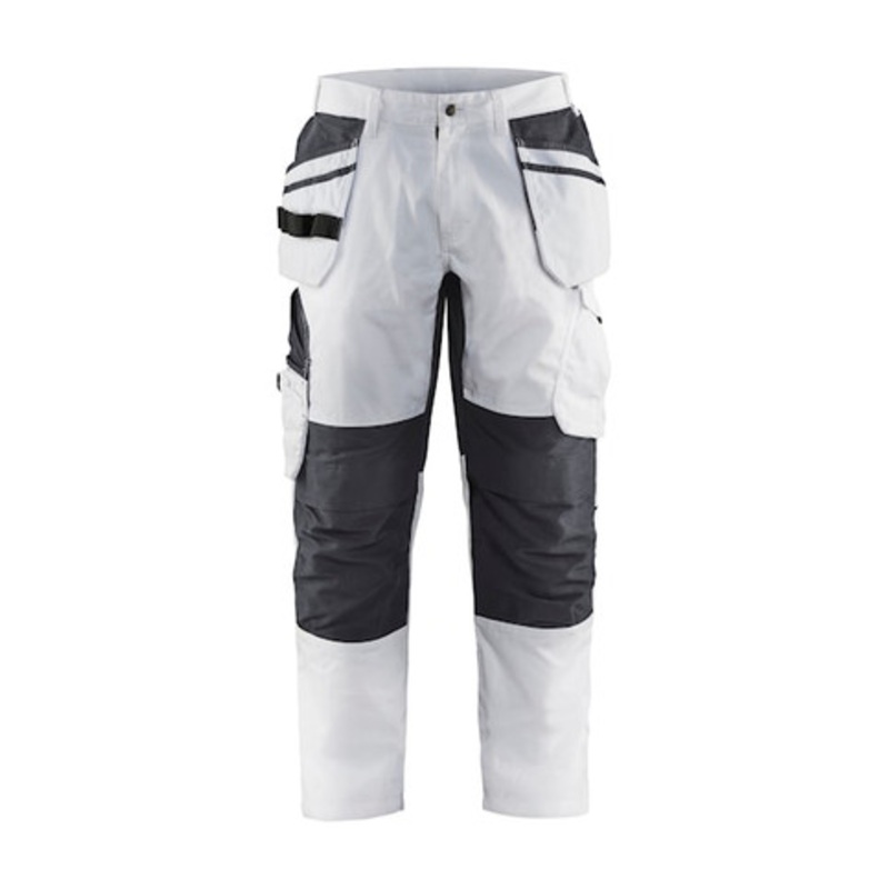 BLAKLADER Trousers | 1096  Painters White Trousers with Kneepad Pockets and Holster Pockets Rip-Stop