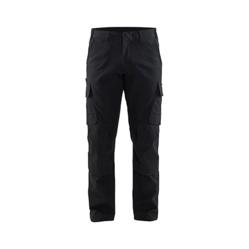BLAKLADER Trousers | 1466 Mens Industry Black Trousers with Kneepad Pockets and Scratch Free Cotton with Stretch