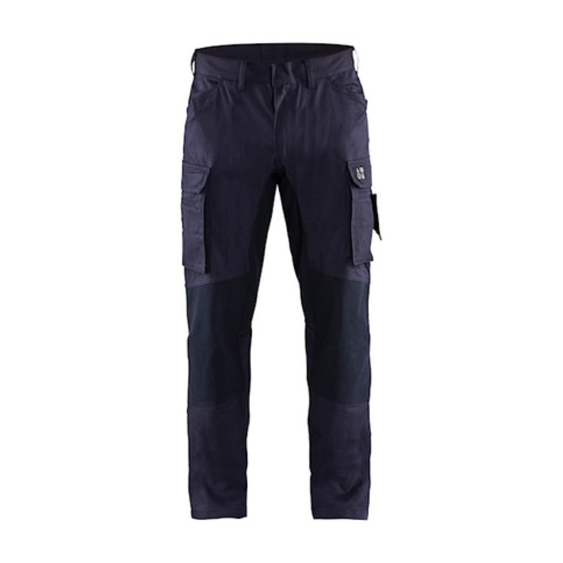 BLAKLADER Trousers | 1486 INHERENT Navy Blue Trousers with Kneepad Pockets and Anti-Static Rip-Stop with Stretch