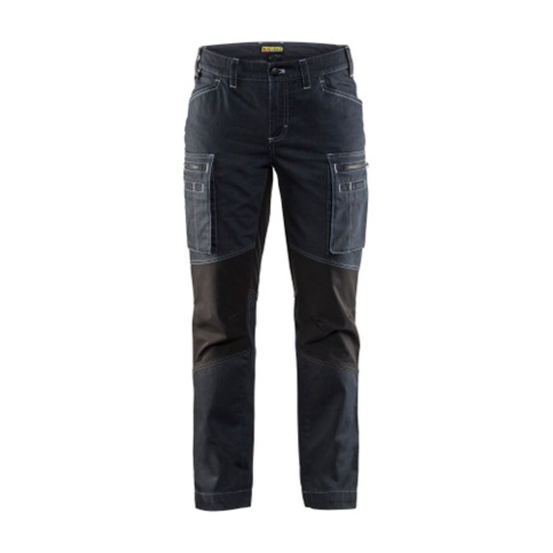 BLAKLADER Trousers | 7159 Womens Service Navy Blue/Black Trousers with Denim with Stretch
