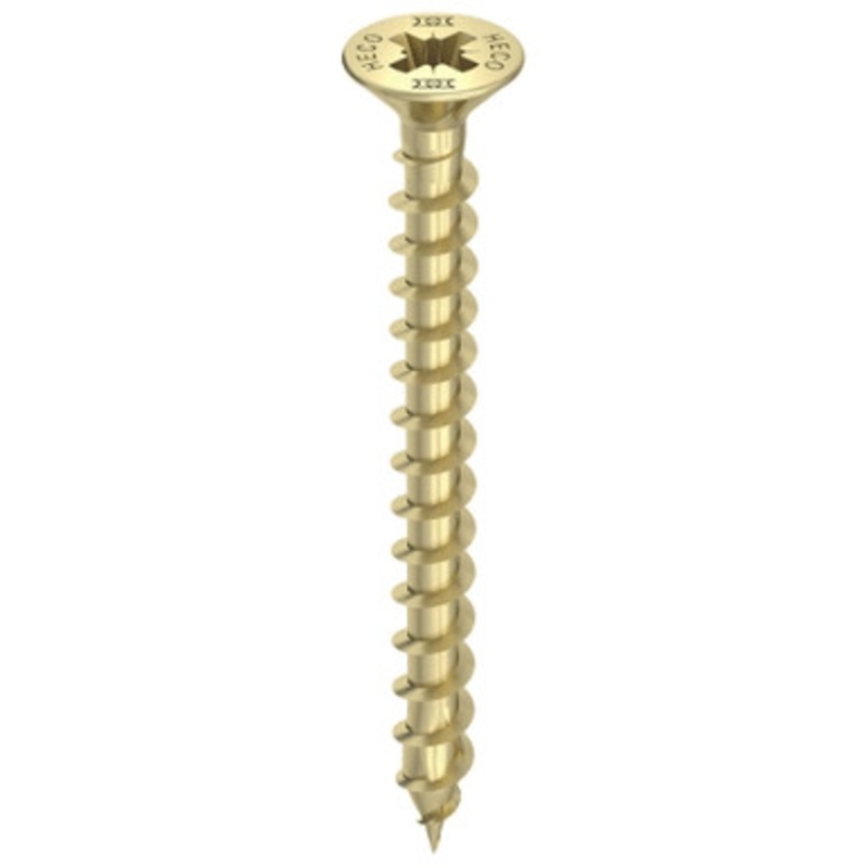 HECO Screws | 6mm Countersunk Head Screws  PZ3 with Full Thread in Yellow Zinc