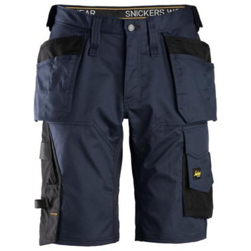 SNICKERS Shorts | 6151 Mens Allround Work Navy Blue Shorts with Holster Pockets Cotton with Stretch