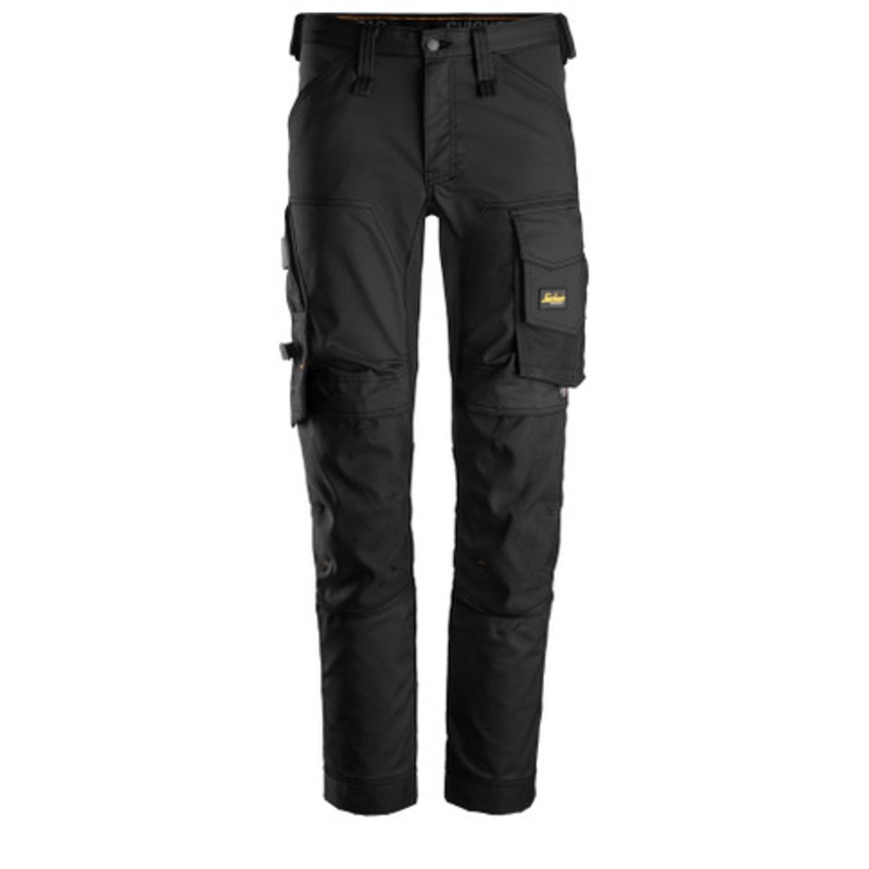 SNICKERS Trousers | 6341 Black AllroundWork Trousers with Kneepad Pockets and in 2-Way Stretch