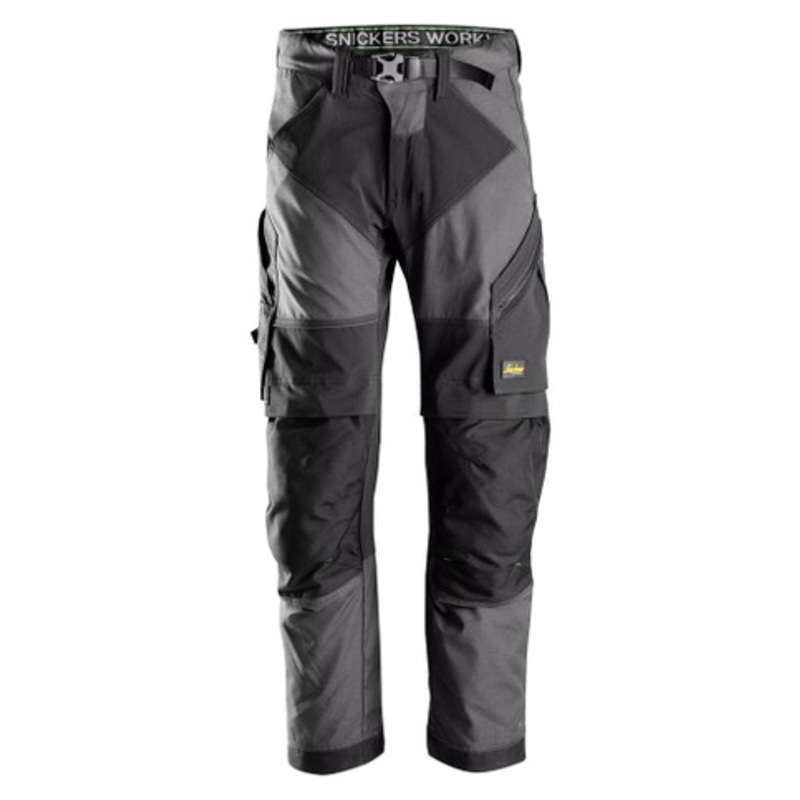 SNICKERS Trousers | 6903 Grey FlexiWork Trousers with Kneepad Pockets and Ripstop in Polyester