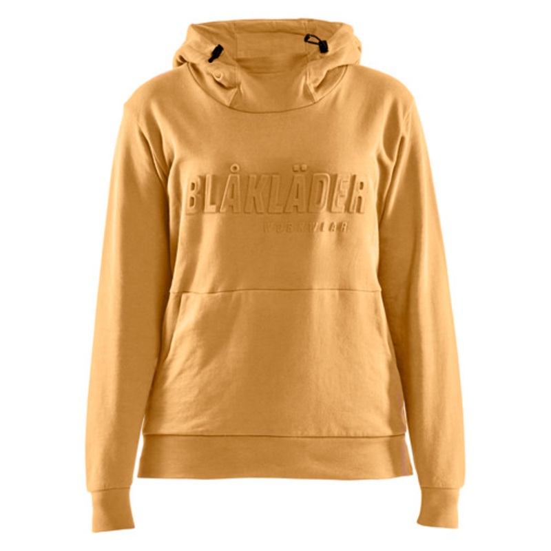 BLAKLADER Hoodie | 3560 Honey Gold Womens Hoodie with Kangaroo Pocket and 3D Logo in Cotton