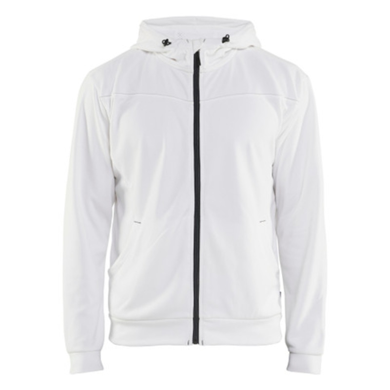 BLAKLADER Hoodie Jacket | 3363 White Painters Jacket Hoodie with Full Zip and in Polyester