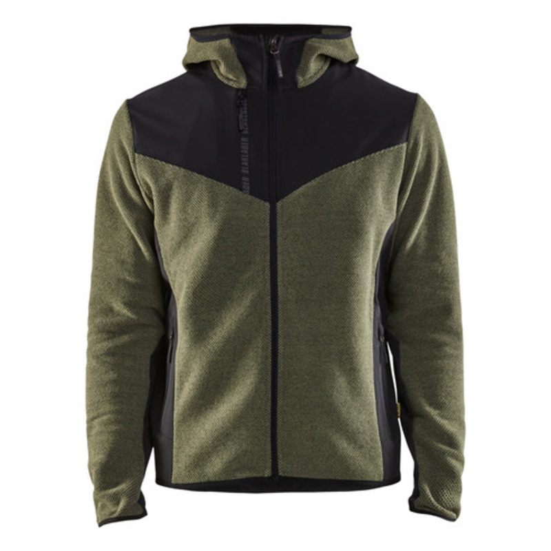 BLAKLADER Hoodie Jacket | 5940 Green Hoodie Jacket Full Zip Knitted Softshell