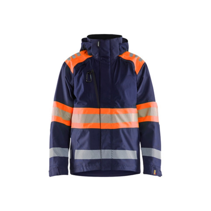 BLAKLADER Jacket | 4420 Navy Blue/High Vis Orange Shell Jacket with Windproof and Waterproof in Polyester