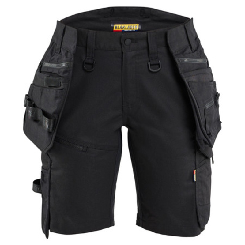 BLAKLADER Shorts | 7175 Black  Womens Shorts with Detachable Holster Pockets and in 2-Way Stretch