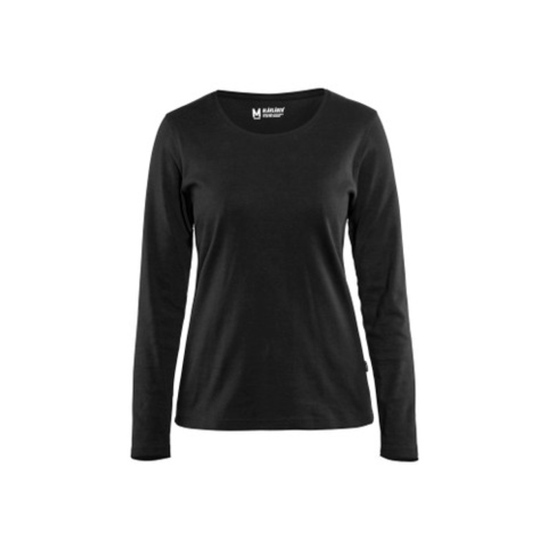 BLAKLADER T-Shirt | 3301 Black Womens Long Sleeve T-Shirt with Round Neck and in Cotton