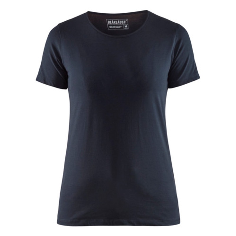 BLAKLADER T-Shirt | 3304 Dark Navy Blue Womens T-Shirt with Round Neck and Slim Fit in Cotton