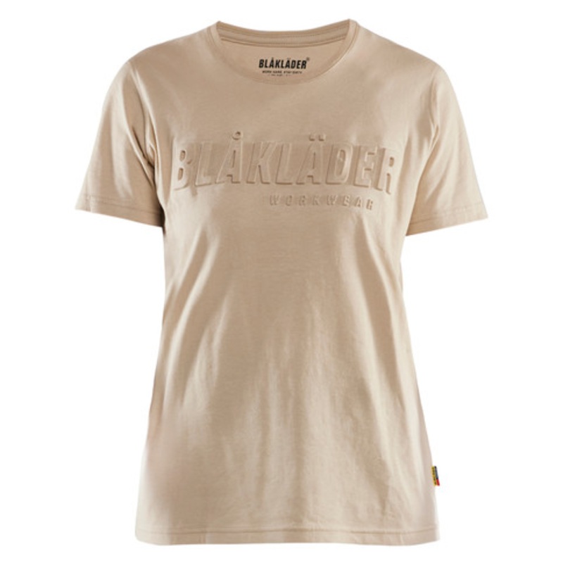 BLAKLADER T-Shirt  | 3431 Womens Beige 3D Logo T-Shirt with Cotton