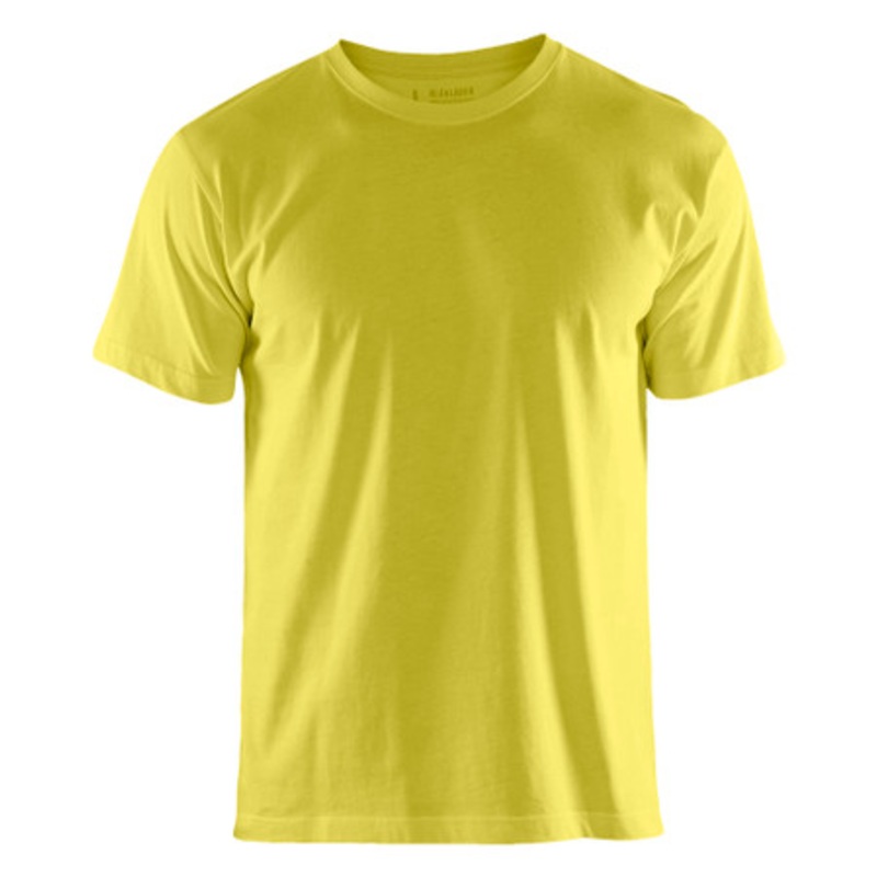 BLAKLADER T-Shirt  | 3525 Mens High Vis Yellow Classic T-Shirt in Cotton