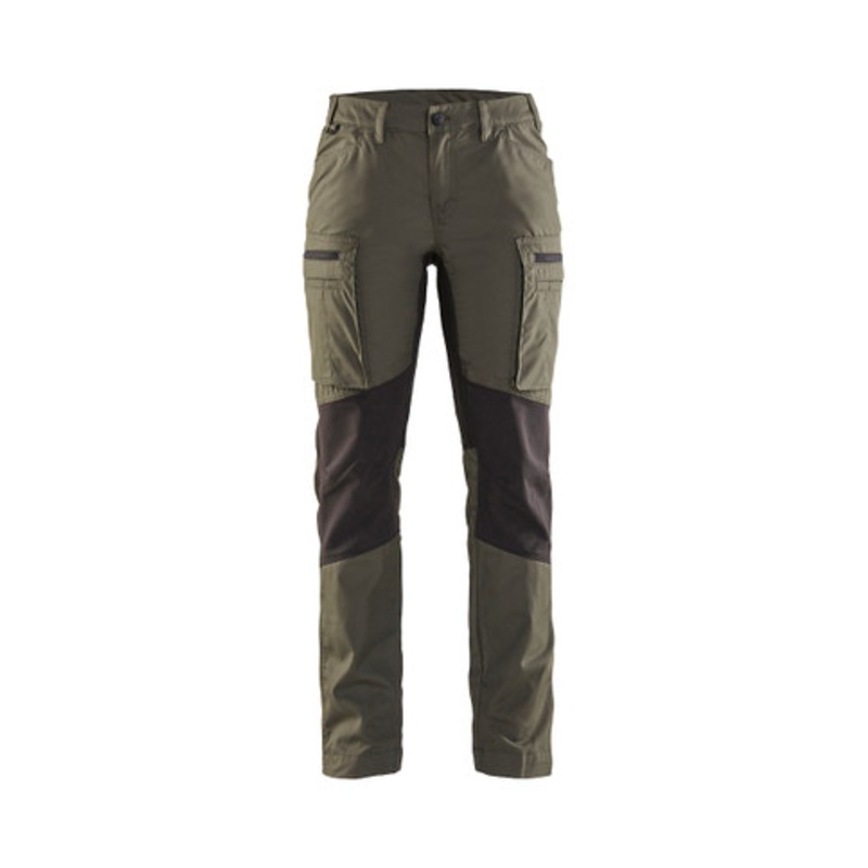 BLAKLADER Trousers | 7159 Womens Service Army Green Trousers with Polyester