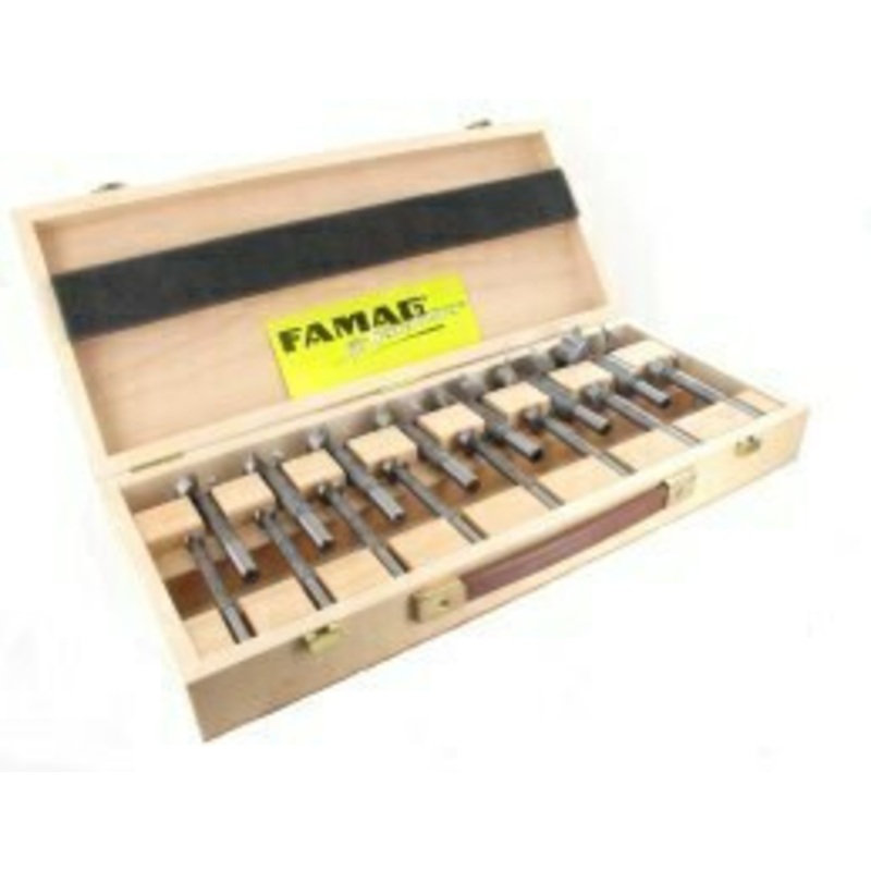 FAMAG Forstner Bit | 1630 CLASSIC Tool Steel Forstner Bit . Set 15, 20, 25, 30, 35, 40, 45, 50 mm and Box.