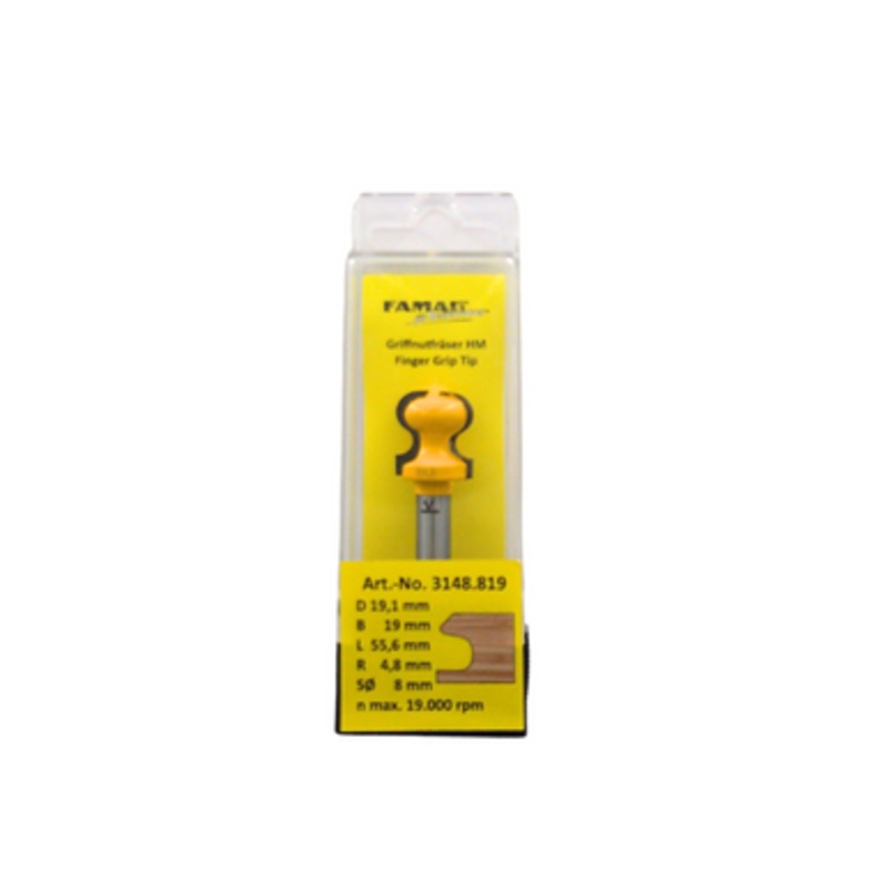 FAMAG Router Bits | 3148 FINGER GRIP Milling Router Bits with 8mm Shank