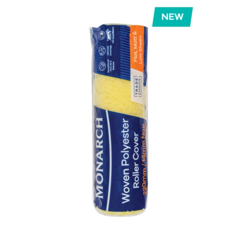 MONARCH Paint Roller | 230mm Cover Paint Roller 14mm Nap in Woven Polyester