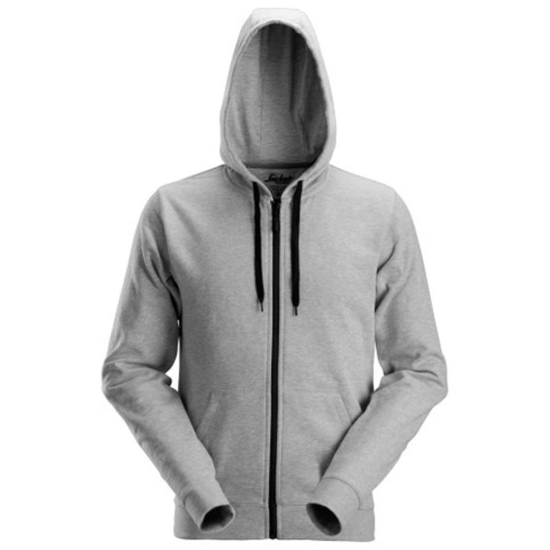 SNICKERS Hoodie Jacket | 2801 Grey Hoodie Jacket with Full Zip and in Polyester/Cotton -SALE