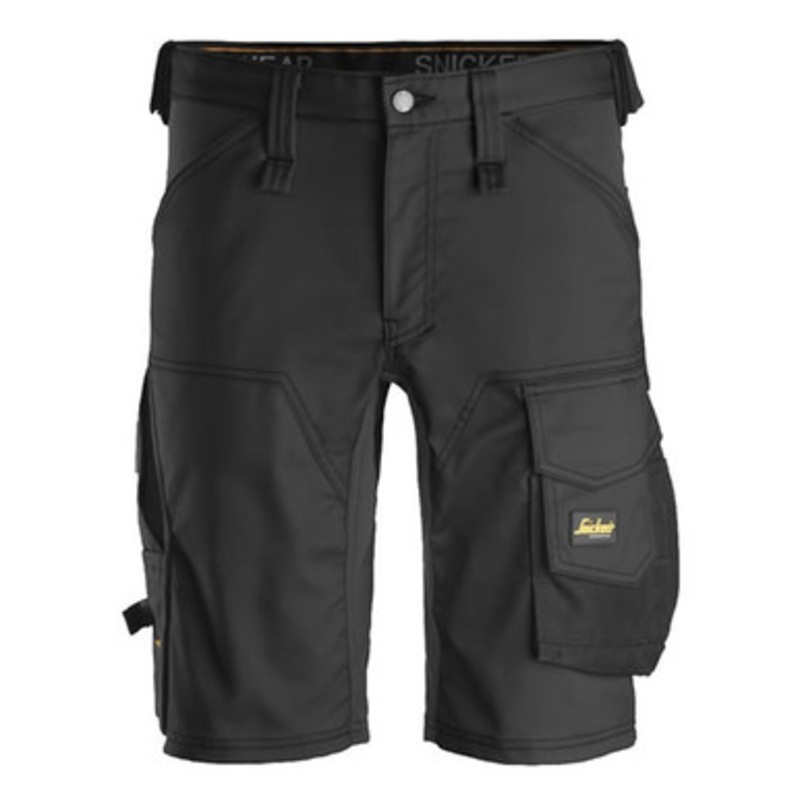 SNICKERS Shorts | 6143 Mens Allround Work Black Shorts with Cotton with Stretch