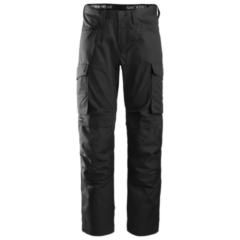SNICKERS Trousers | 6801 Black Service Trousers with Kneepad Pockets and in Polyester/Cotton -SALE
