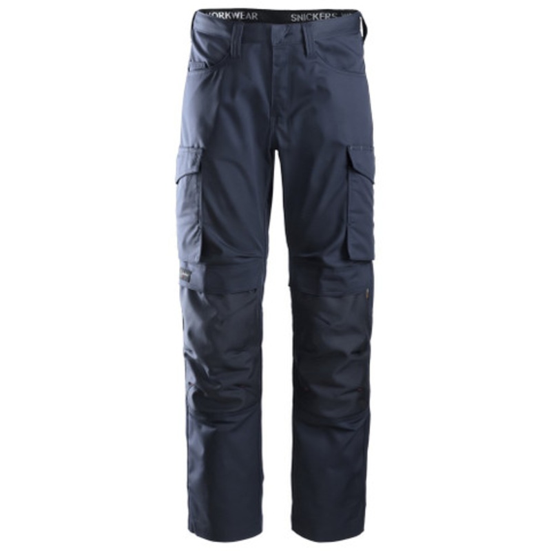 SNICKERS Trousers | 6801 Navy Blue Service Trousers with Kneepad Pockets and in Polyester/Cotton