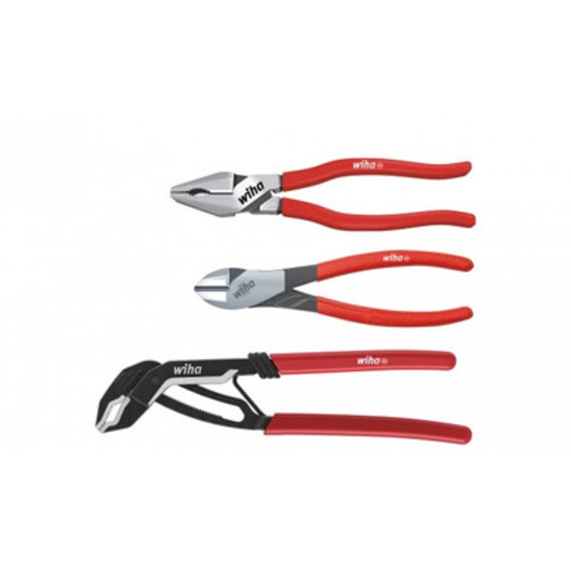 WIHA Pliers | Classic Set Water Pump, Combination and Side Cutter Pliers