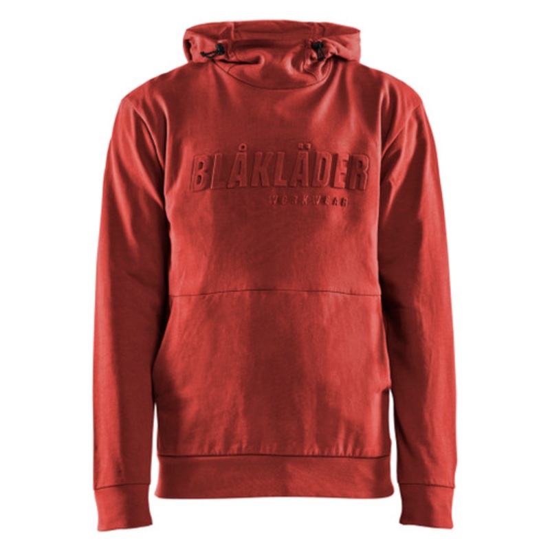 BLAKLADER Hoodie | 3530 Burned Red Hoodie with Kangaroo Pocket and 3D Logo in Cotton