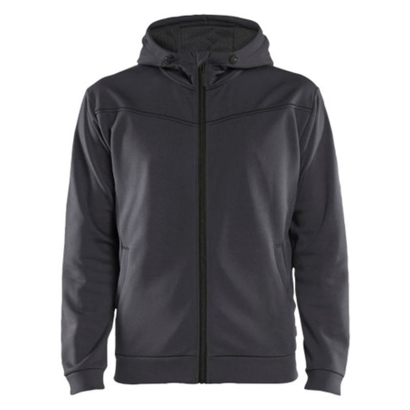 BLAKLADER Hoodie Jacket | 3363 Mid Grey Jacket Hoodie with Full Zip and in Polyester