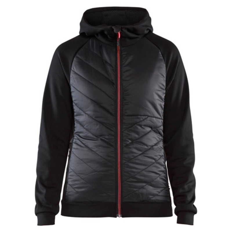 BLAKLADER Hoodie Jacket | 3464 Black/Red Womens Jacket Hoodie with Full Zip and in Polyester