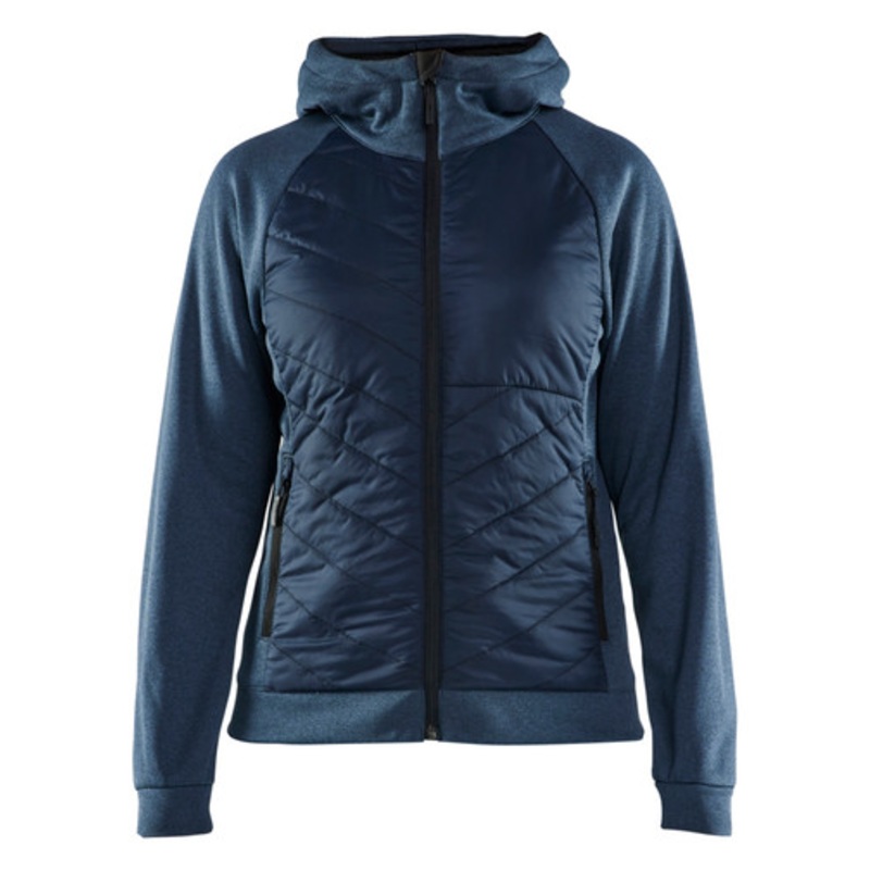 BLAKLADER Hoodie Jacket | 3464 Numb Blue Womens Jacket Hoodie with Full Zip and in Polyester