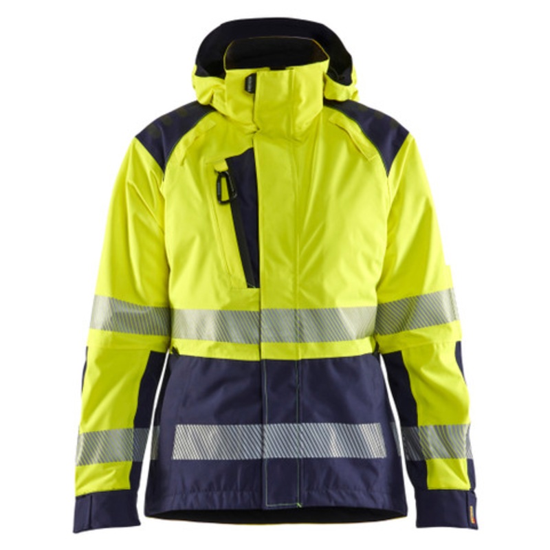 BLAKLADER Jacket | 4436 High Vis Yellow/Navy Blue Womens Shell Jacket with Windproof and Waterproof in Polyester
