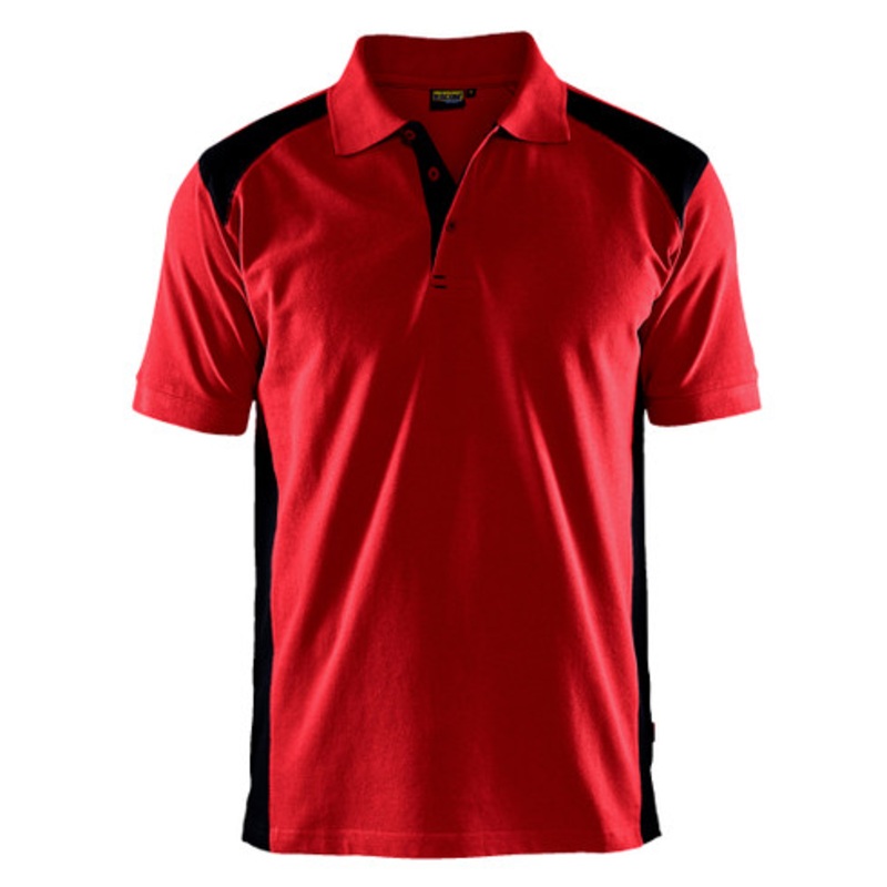 BLAKLADER Polo Shirt  | 3324 Red / Black Polo Shirt in Cotton