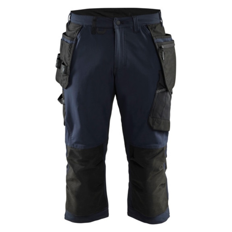 BLAKLADER Shorts | 1521 Mens Craftsman Dark Navy Blue Shorts with Kneepad Pockets Holster Pockets 4-Way Stretch
