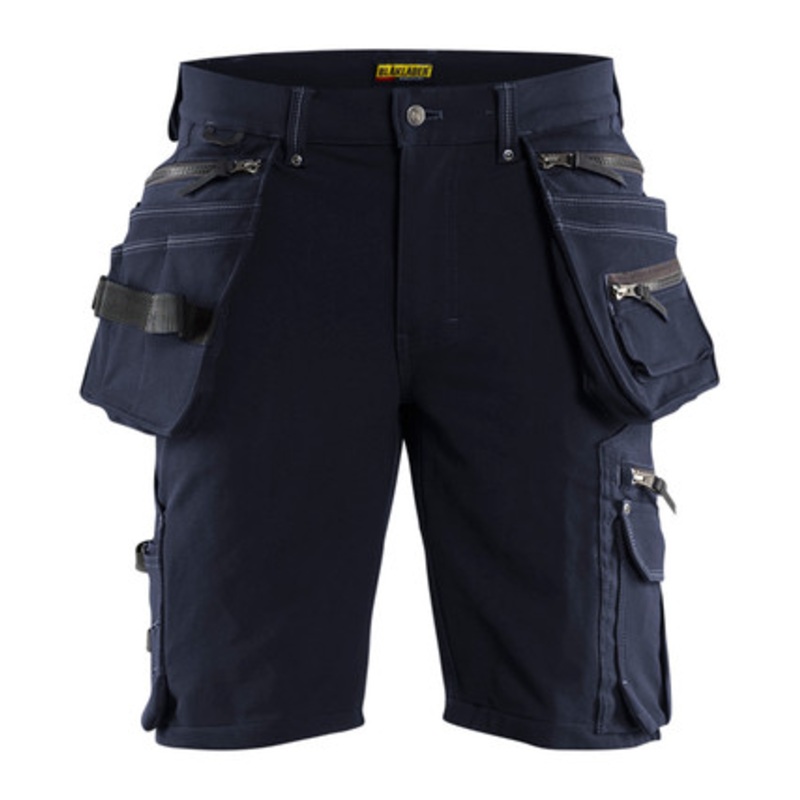 BLAKLADER Shorts | 1988 Mens Craftsman Dark Navy Blue Shorts with Holster Pockets 4-Way Stretch
