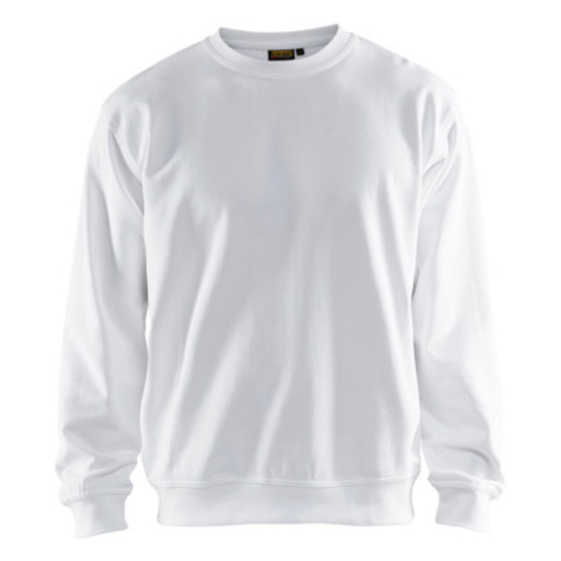 BLAKLADER Sweater | 3340 White Jersey Sweater in Cotton
