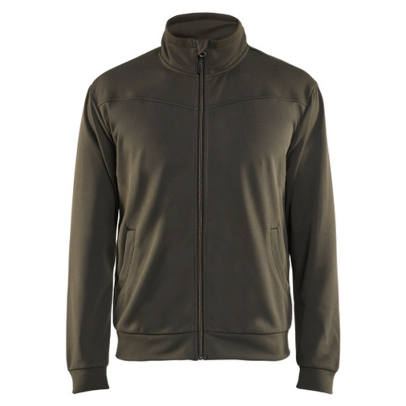 BLAKLADER Sweater Jacket | 3362 Mens Olive Green Jacket Sweater with Full Zip and in Polyester