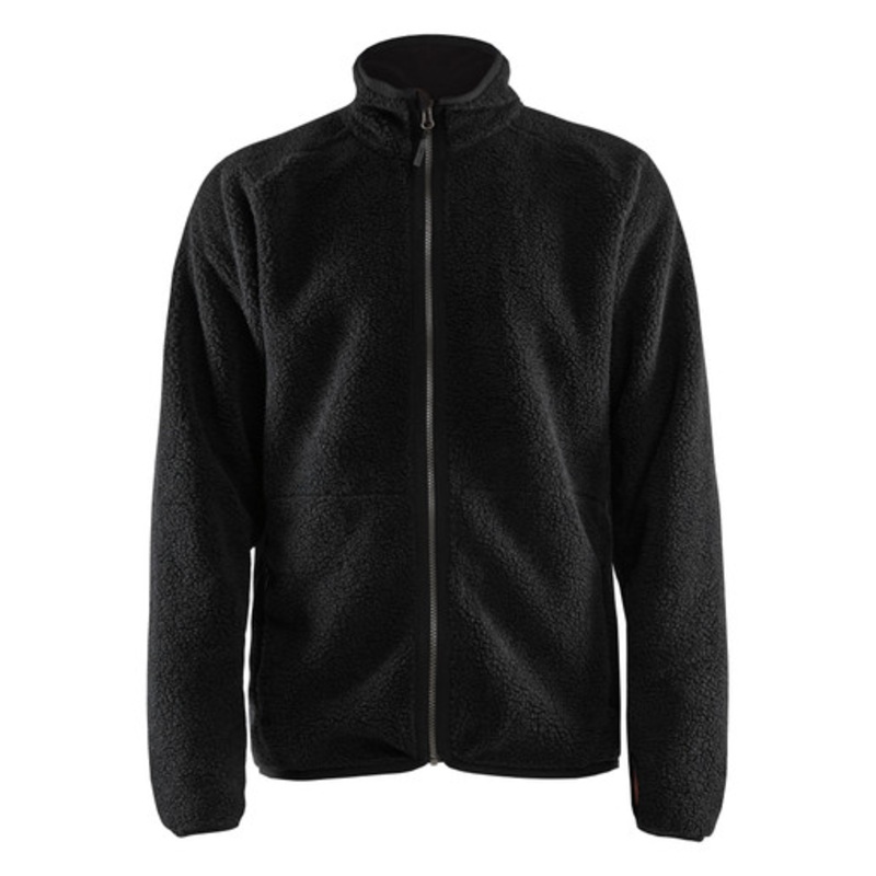 BLAKLADER Sweater Jacket | 4729 Mens Black Fleece Sweater Jacket in Pile Lining
