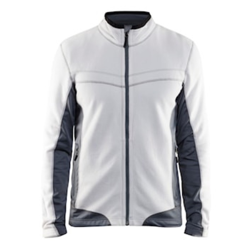BLAKLADER Sweater Jacket | 4997 White / Dark Grey Full Zip Painters Sweater Jacket in Polyester Fleece
