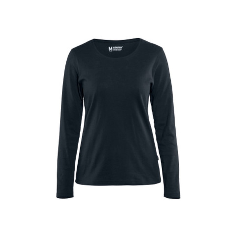 BLAKLADER T-Shirt | 3301 Dark Navy Blue Womens Long Sleeve T-Shirt with Round Neck and in Cotton