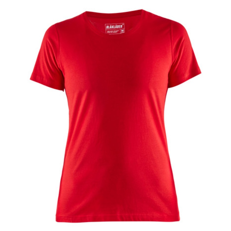 BLAKLADER T-Shirt | 3334 Red Womens T-Shirt with Round Neck and Classic Fit in Cotton
